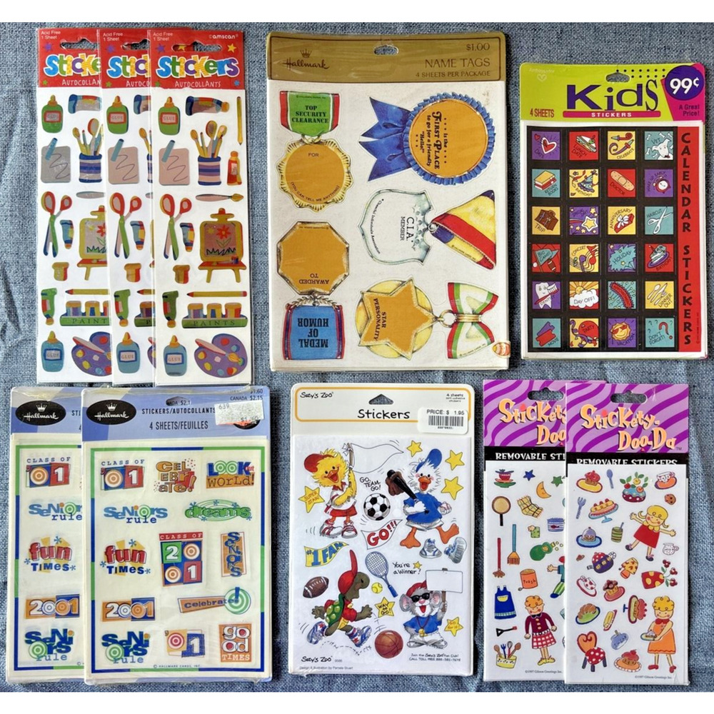 Assorted Lot of Random/Kids Themed Sticker Sheets 10 Pieces #34